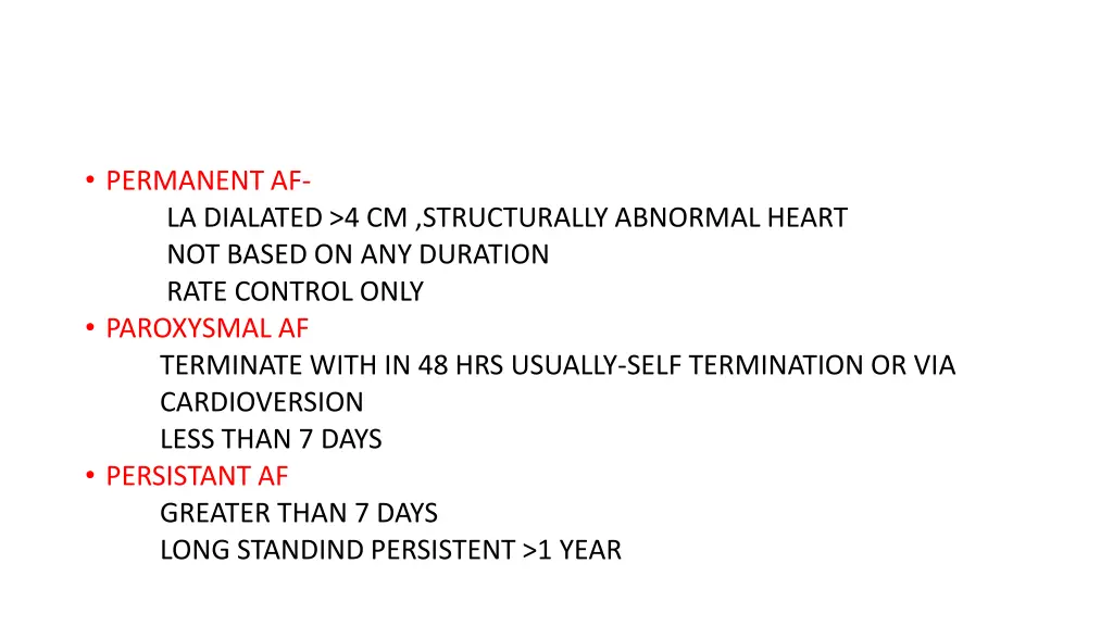 permanent af la dialated 4 cm structurally