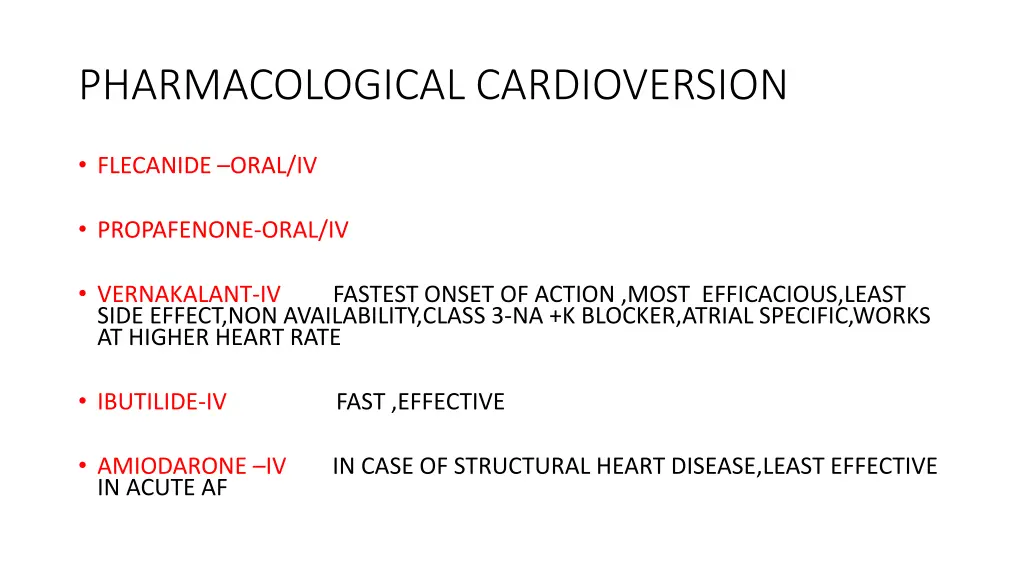 pharmacological cardioversion