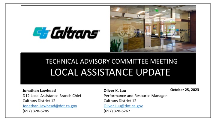 technical advisory committee meeting local