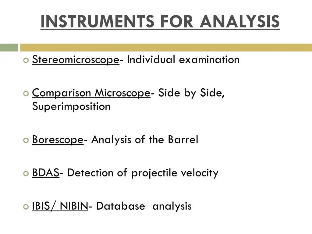 instruments for analysis
