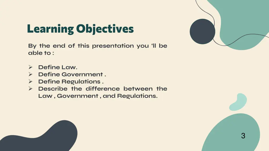 learning objectives