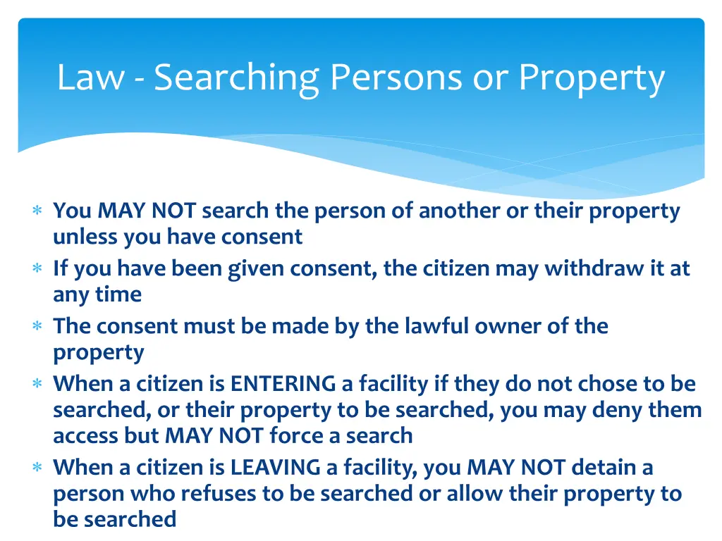 law searching persons or property