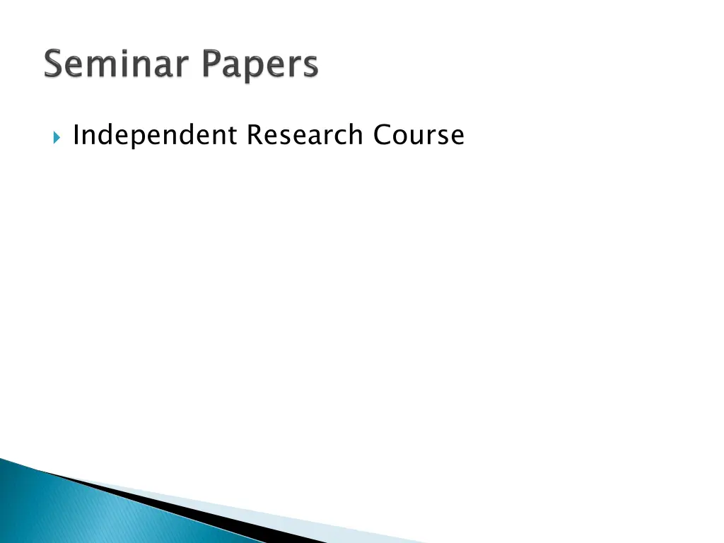 independent research course