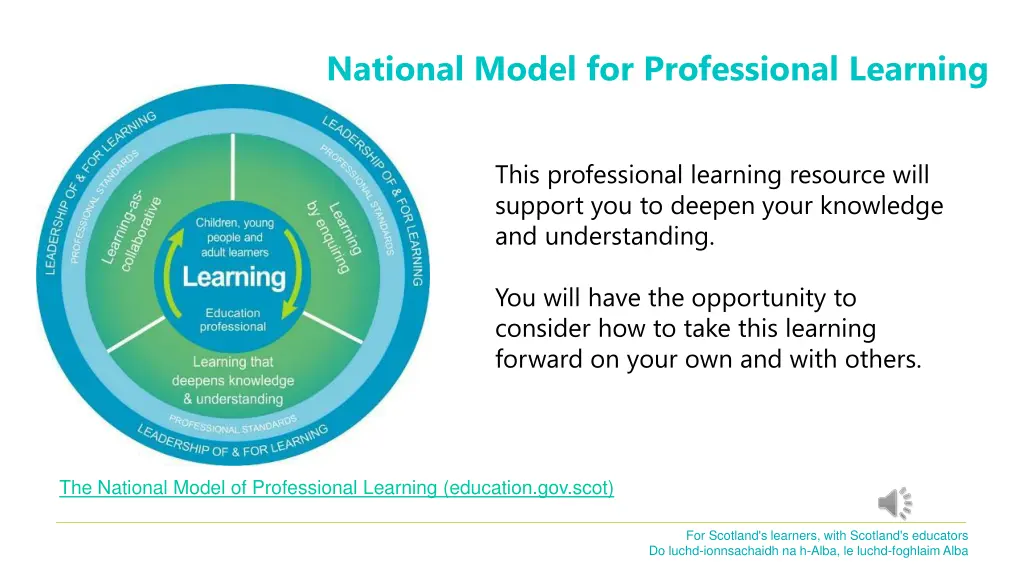 national model for professional learning