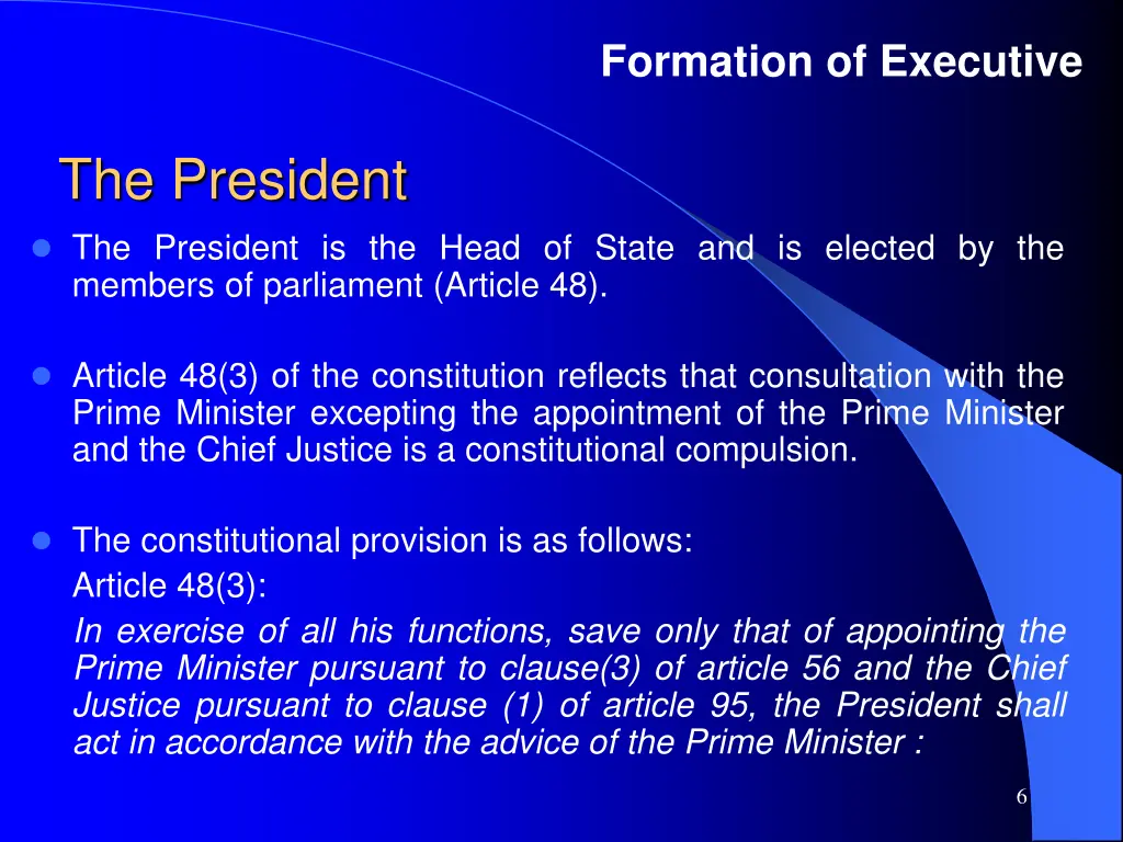 formation of executive 1