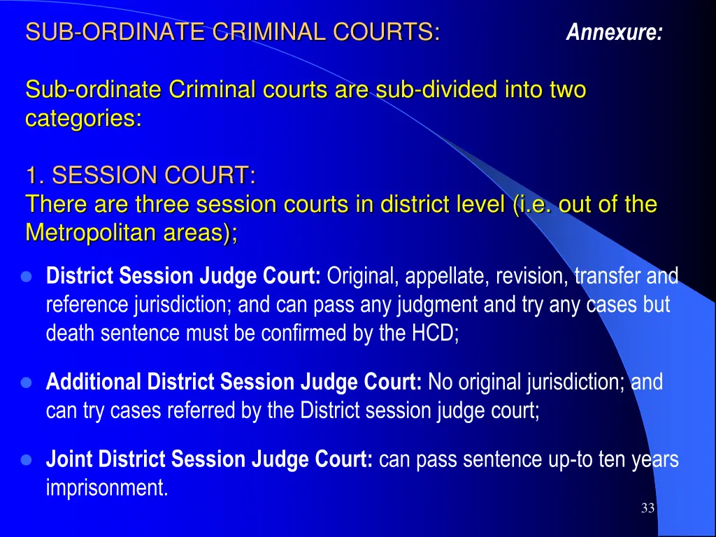 sub ordinate criminal courts