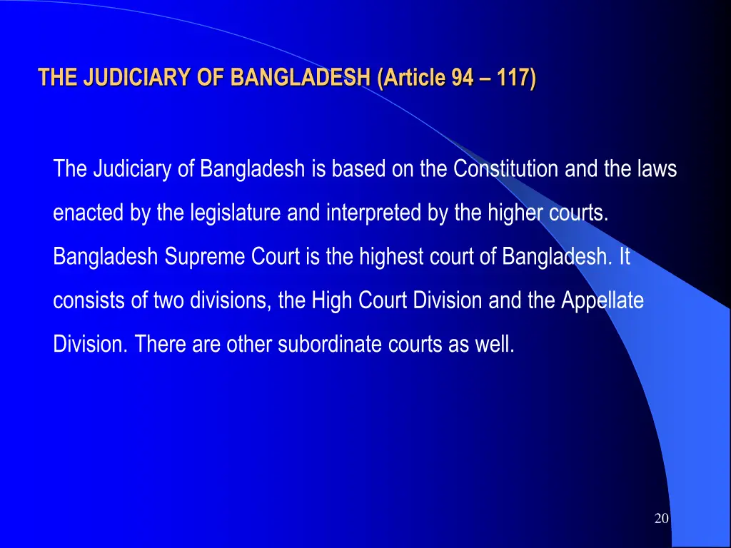 the judiciary of bangladesh article 94 117