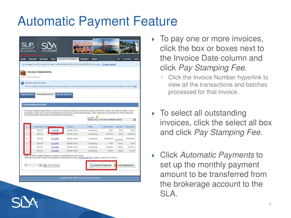 automatic payment feature