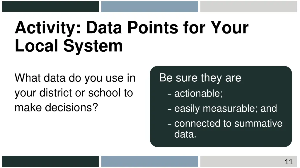 activity data points for your local system