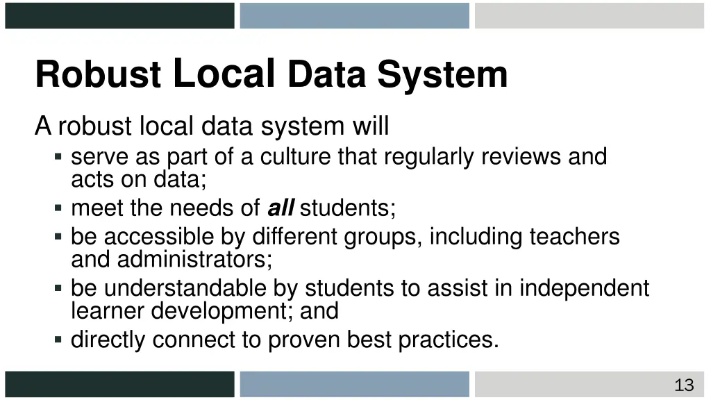 robust local data system a robust local data