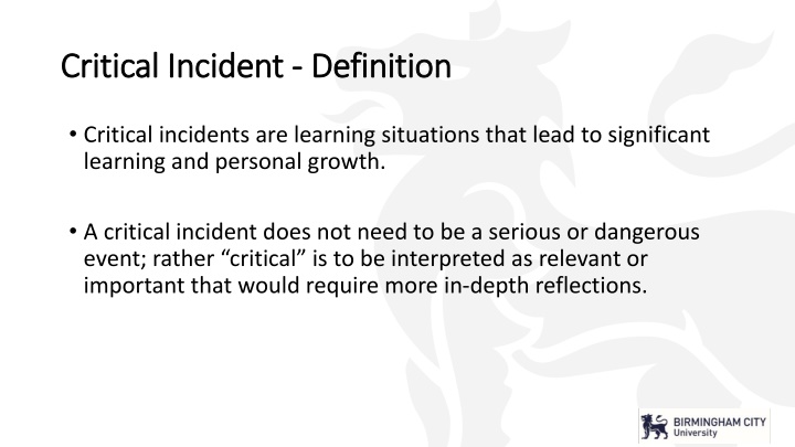 critical incident critical incident definition