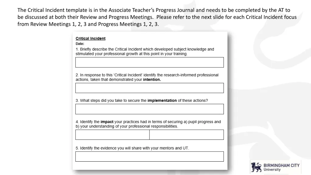 the critical incident template