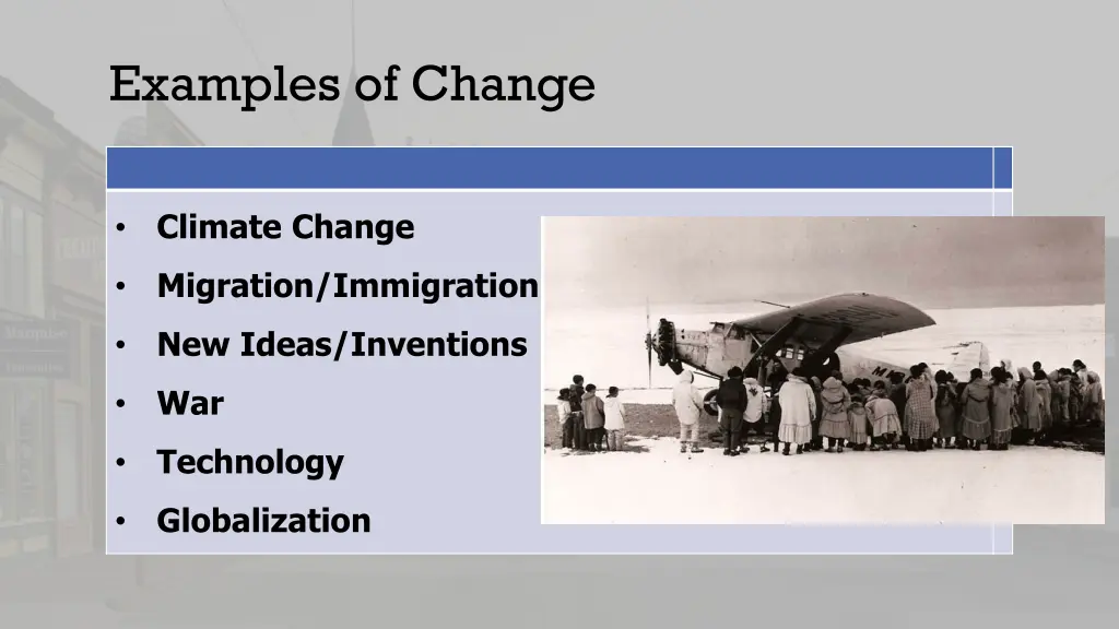 examples of change
