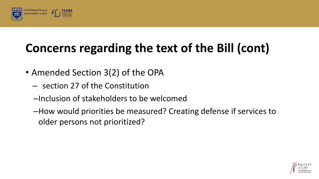 concerns regarding the text of the bill cont
