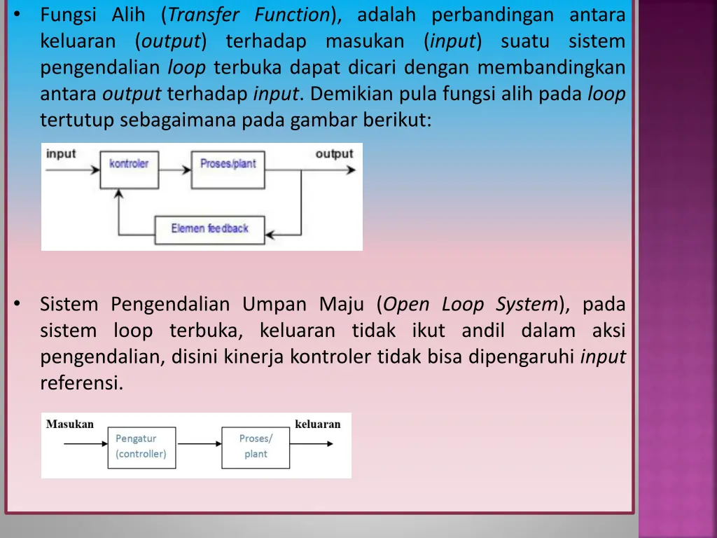 fungsi alih transfer function adalah perbandingan