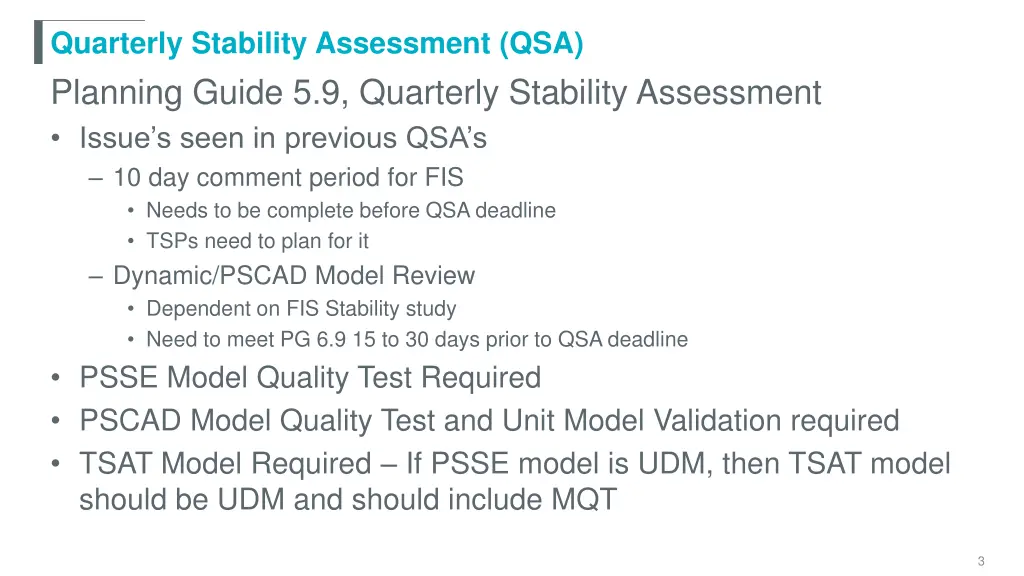 quarterly stability assessment qsa planning guide