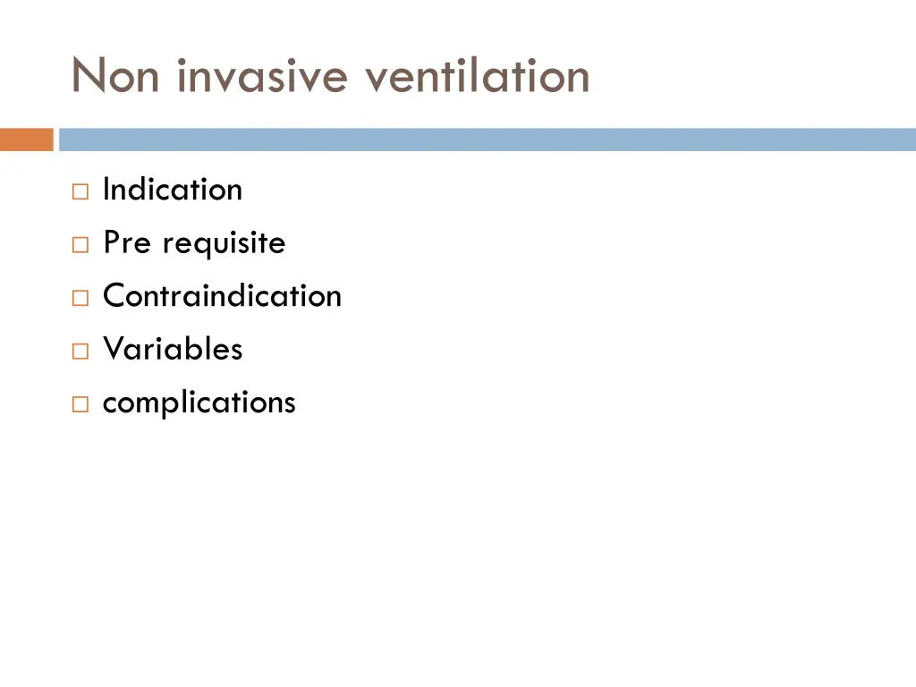 non invasive ventilation