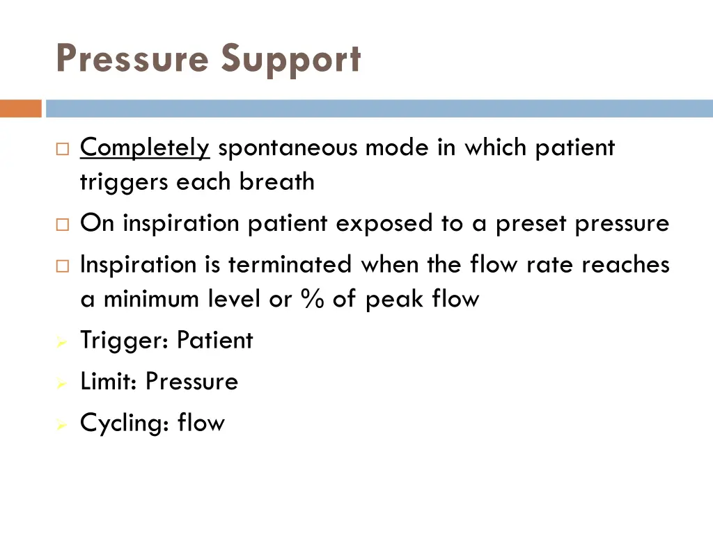 pressure support