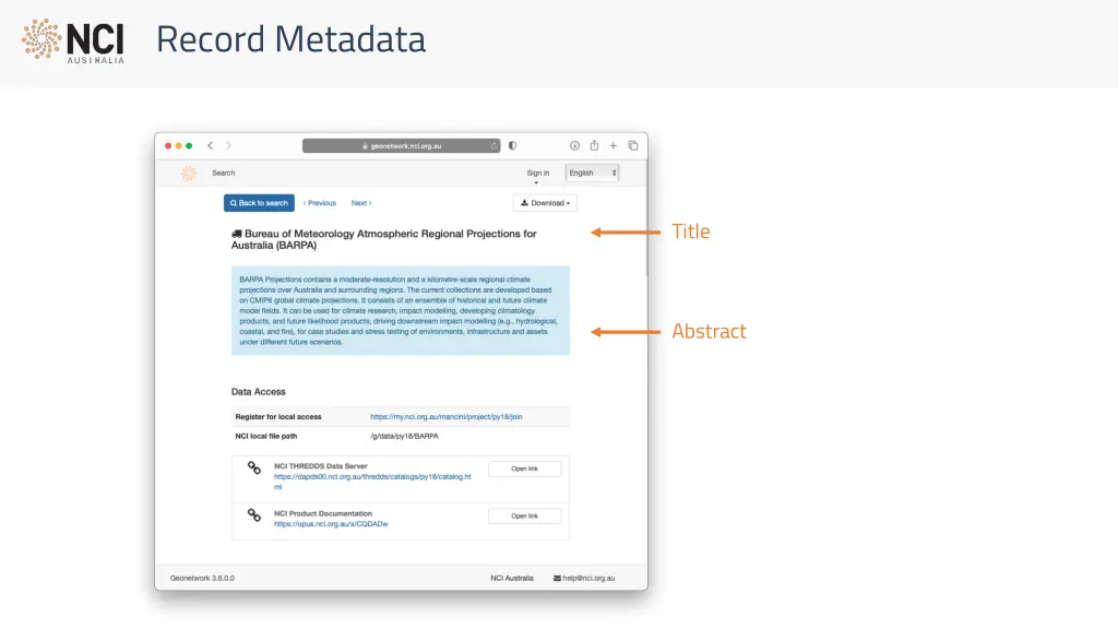 record metadata