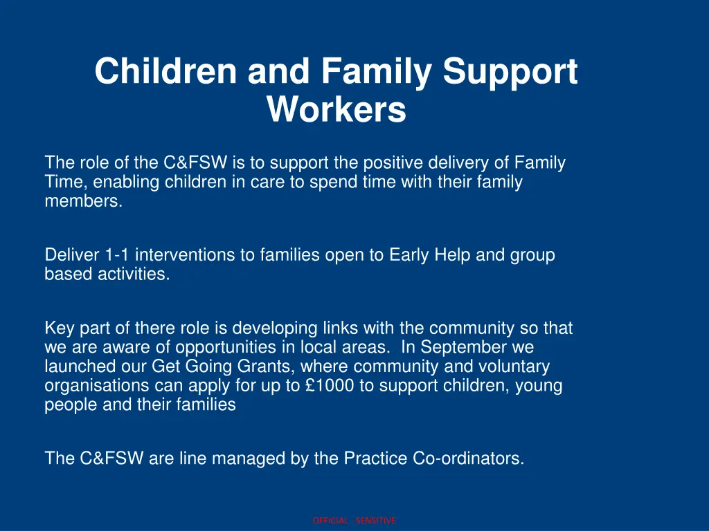 children and family support workers
