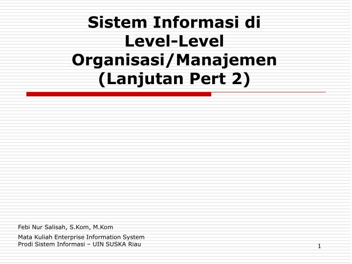 sistem informasi di level level organisasi