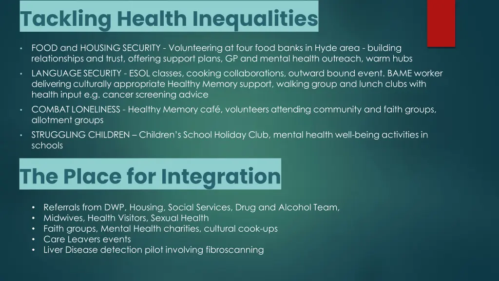 tackling health inequalities