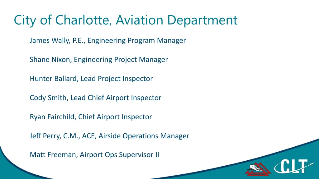 city of charlotte aviation department
