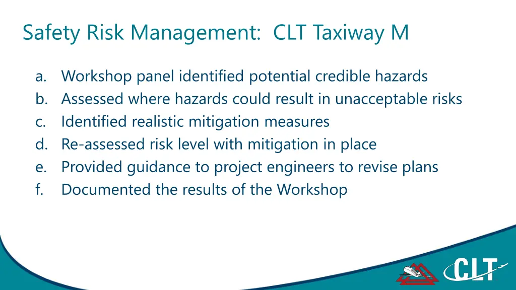 safety risk management clt taxiway m