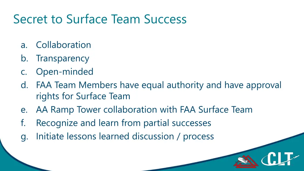 secret to surface team success