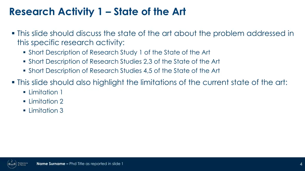 research activity 1 state of the art