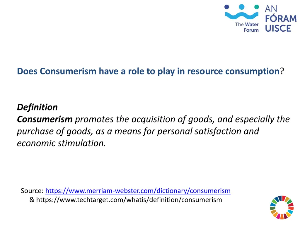 does consumerism have a role to play in resource