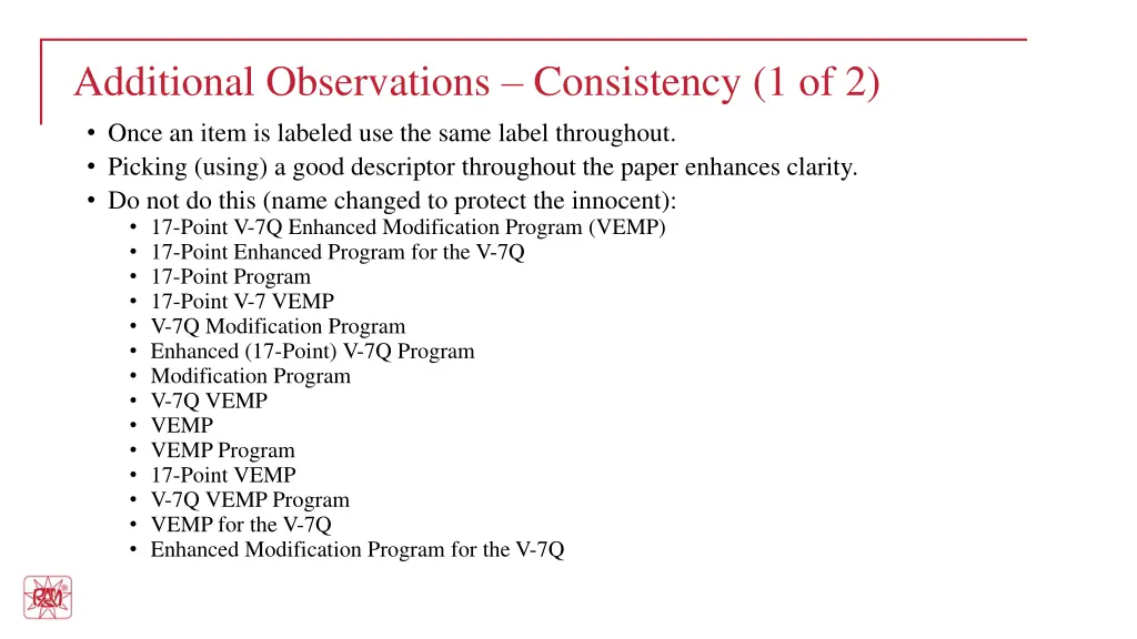 additional observations consistency 1 of 2 once