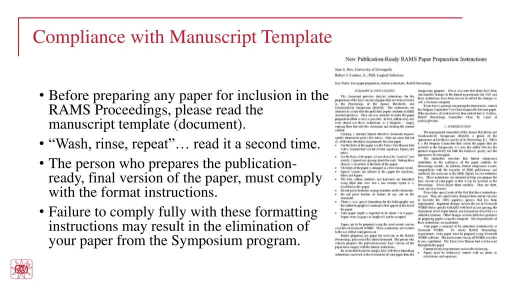 compliance with manuscript template