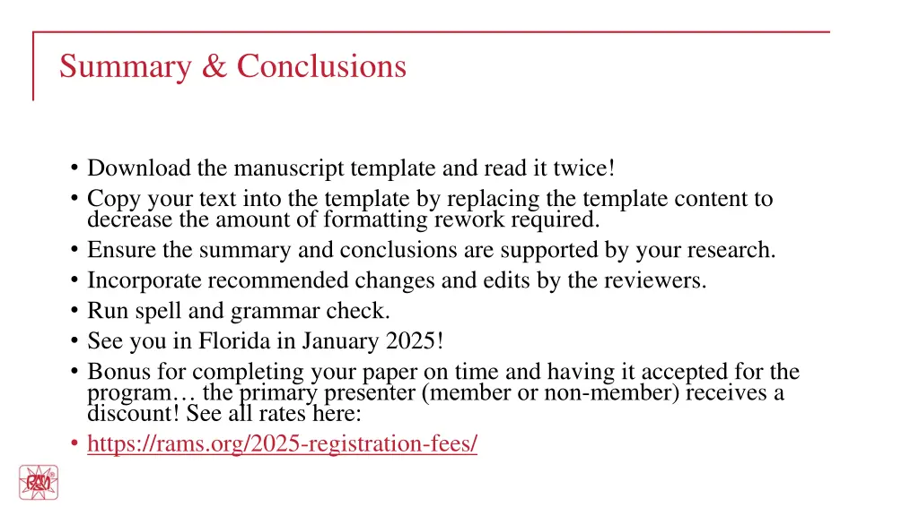 summary conclusions