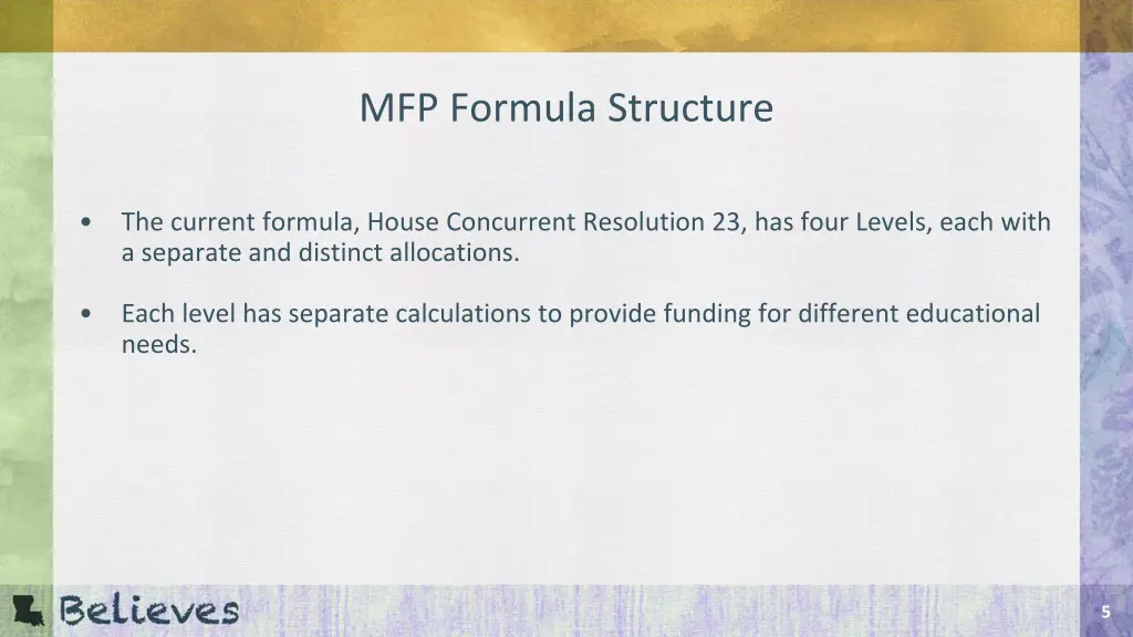 mfp formula structure