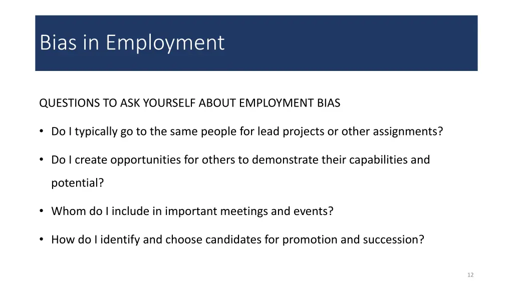 bias in employment