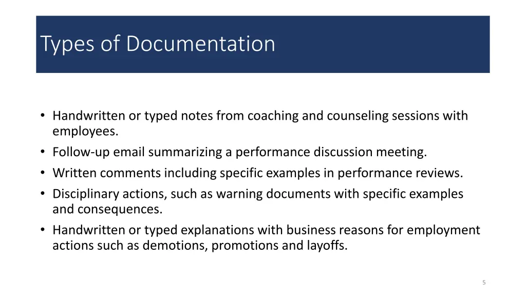 types of documentation