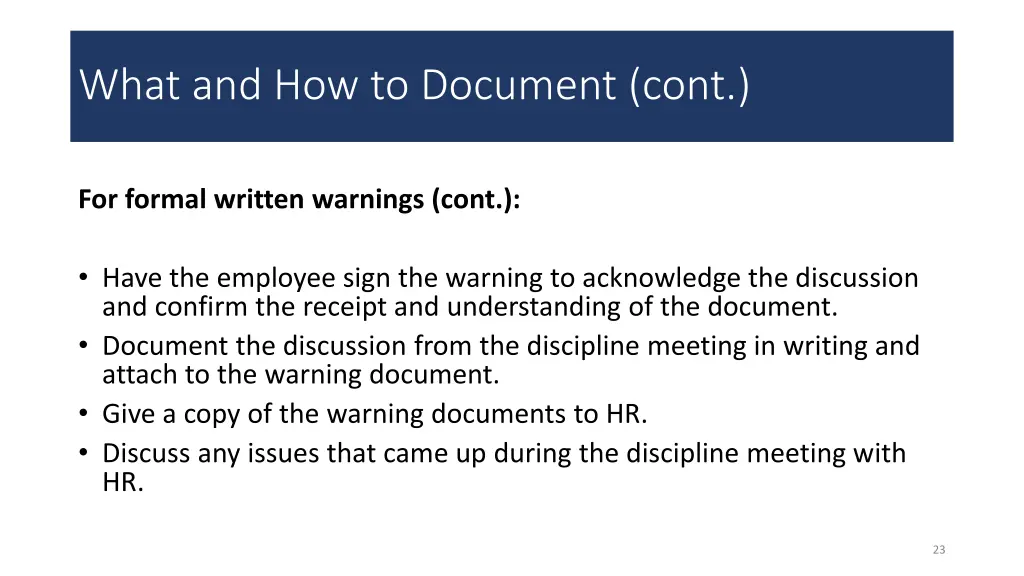 what and how to document cont 1