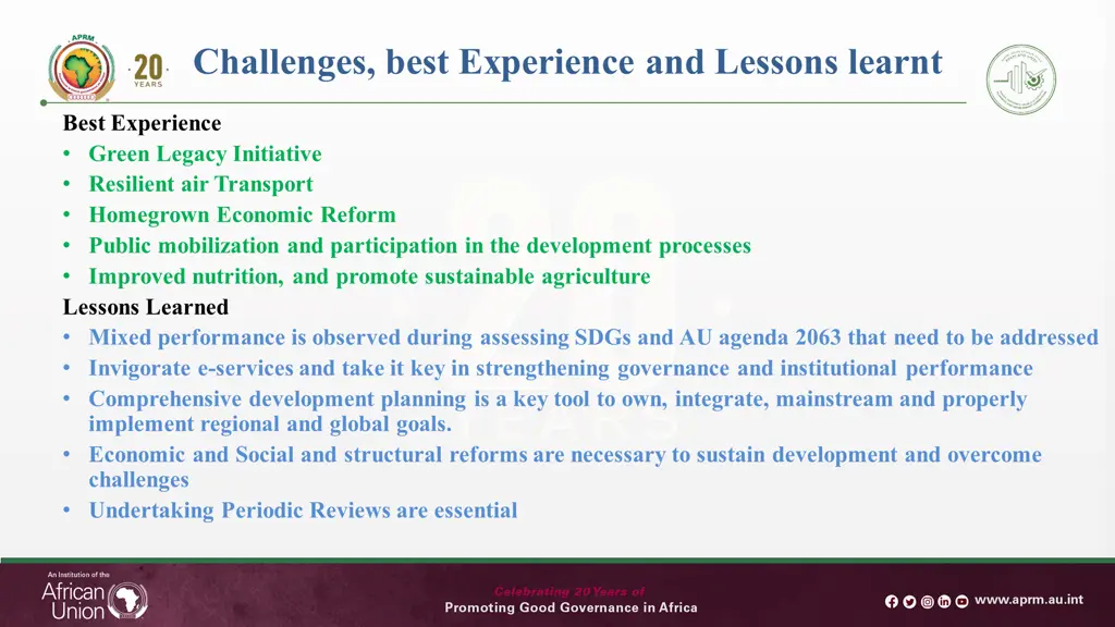 challenges best experience and lessons learnt