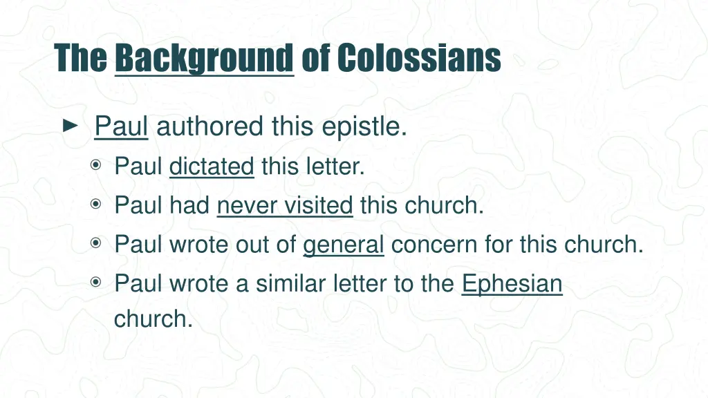 the background of colossians