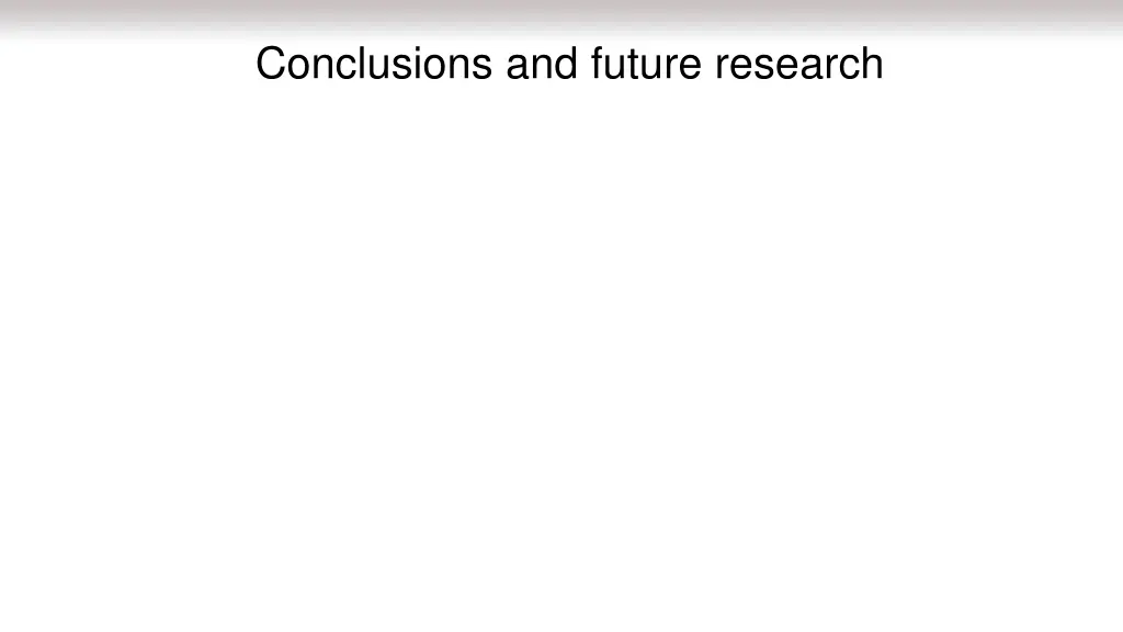 conclusions and future research