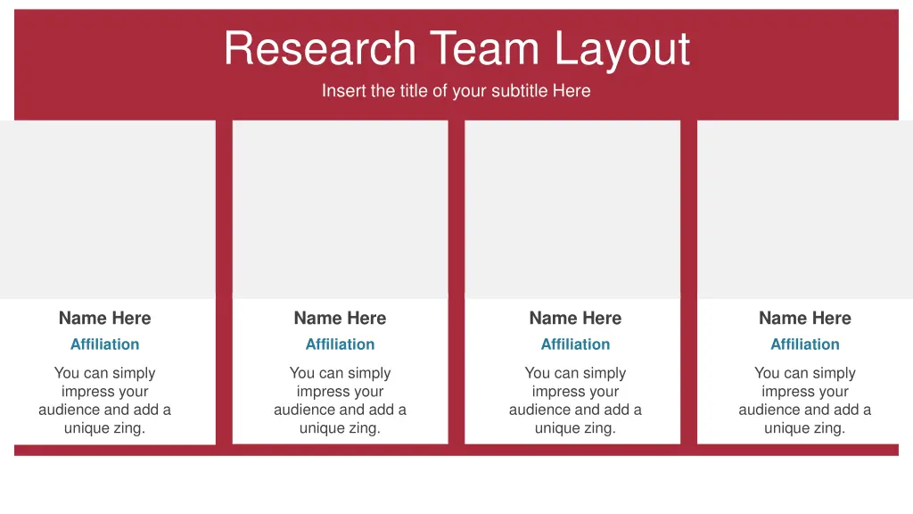 research team layout insert the title of your