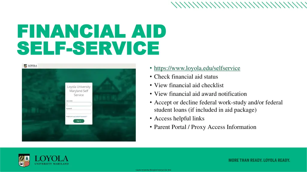 financial aid financial aid self self service