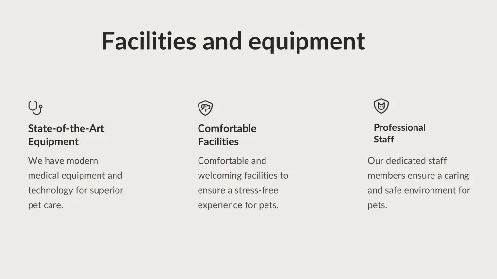 facilities and equipment