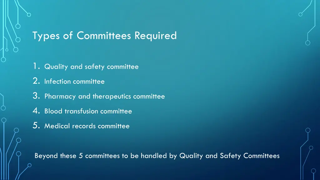 types of committees required
