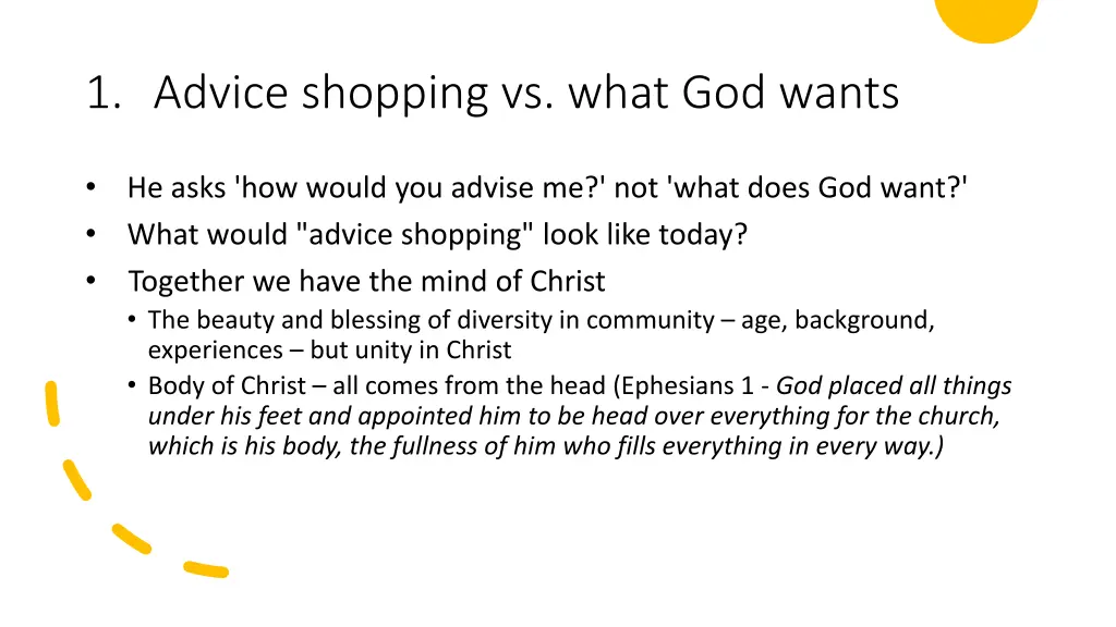 1 advice shopping vs what god wants