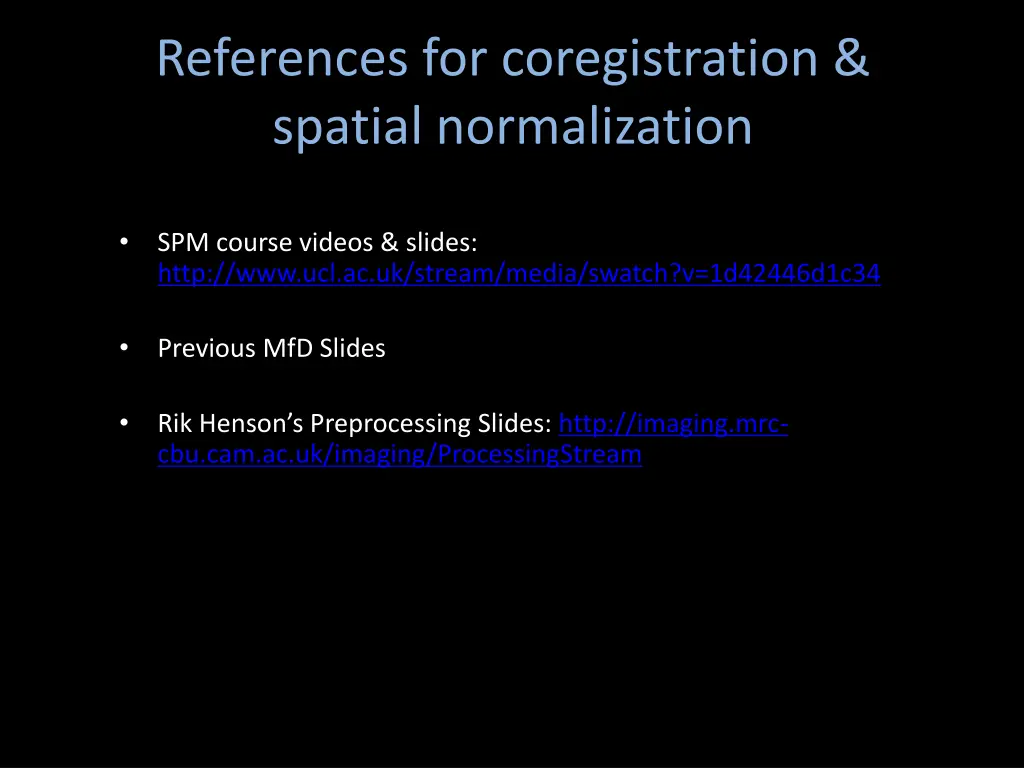 references for coregistration spatial
