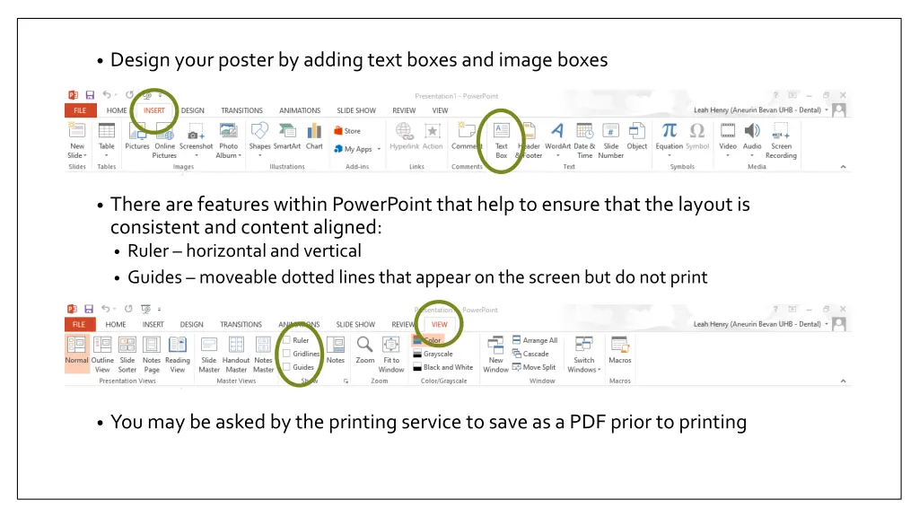design your poster by adding text boxes and image