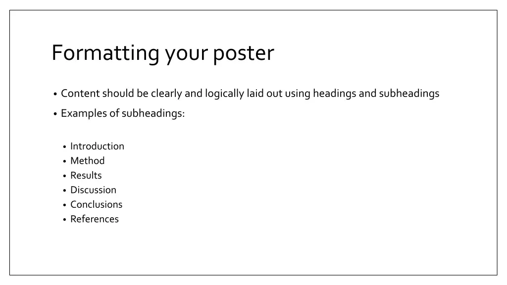 formatting your poster
