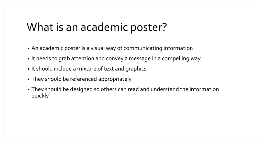 what is an academic poster